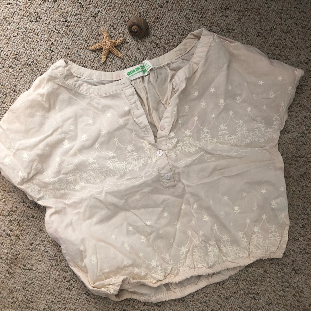 Cream Loose Crop Top
